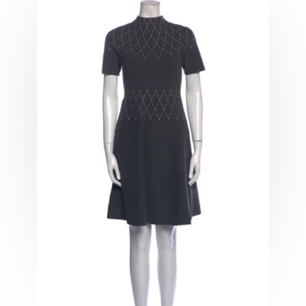 Sandro Embellished Mock Neck Mini Skater Dress EUR 38